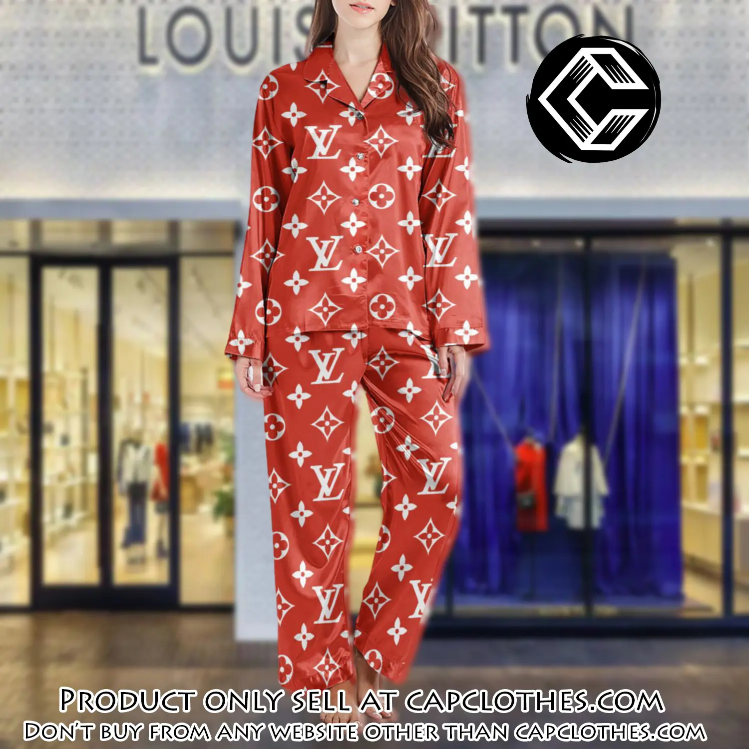 Lv monogram long satin pajama set pjs1010 cc1744508